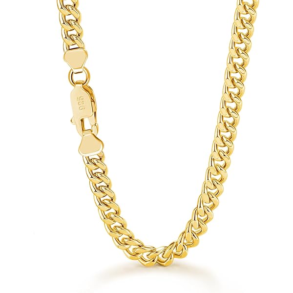 Collana a catena in argento Sterling 4mm a catena in 925 massiccio in argento St