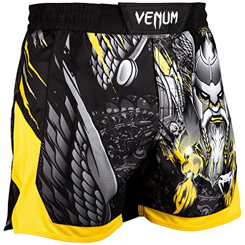 Venum Viking 2.0 Pantalones Cortos de Entrenamiento, Hombre, Negro/Amarillo, S
