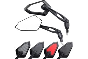 Area1 Rétroviseur moto et scooter Blanc (2 pièces) homologué E, 2xM10/M8 filetage à droite+1xM10/M8 filetage à gauche ATV, Quad