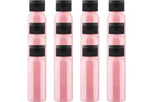 BPZXL 24 Pezzi 30 ml Rosa plastica vuota ricaricabili da viaggio bottiglie vuote con Tappo Flip Top Nero per shampoo, creme lozioni, detergente per il viso o altri cosmetici cremosi poiché.