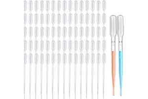 HUAZIZ Lot de 500 Pipettes de Transfert en Plastique 0,5 ML Gradué Jetable Pipettes De Mesure pour Transfert Des Huiles Essentielles Mélange De Parfum Peintures Acryliques et Lab (Transparent)