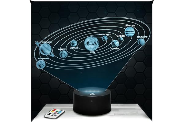 Lampephoto.fr - Lampe 3D Système Solaire, Déco Collection Astronomie, Planète, Espace, Idée Cadeau Homme Femme, Objet Système Solaire, Veilleuse LED, Déco Chambre, Idee Cadeau Homme Femme, TOP