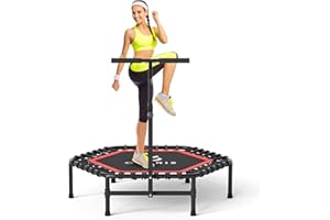 CLORIS 45in Trampoline Rebounder Max Load 450lbs Fitness Trampoline with Adjustable Foam Handle for Adult, Best Gift for Adult