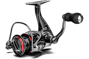 Ashconfish Mulinello da pesca, rapporto di trasmissione 5.0: 1, 7+ 1 BB in acciaio Vieni con linea intrecciata da 100 M, forza di frenata massima di 17.6 libbre, perfetto per la pesca in acqua dolce.