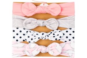 Vellette Stirnbander Haarband Mehrfarbig Stirnband Haarschleifen | weich und Hautfreundlich fur Bebe Madchen Kinder 4Stück