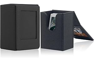 Huybaa Caja de Fotos 3 Pulgadas Mini, Funda de Fotos Compatible con Fujifilm Instax Mini 11/12/40/EVO/Liplay - Estuche de Cuero con Cierre Magnético para Almacenar Fotos Instantáneas (Negro)