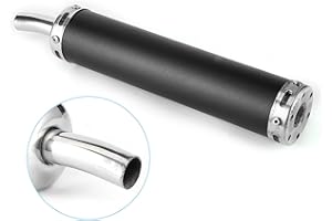‎TBEST Motorrad Auspuff,Standheizung Auspuff,Scldämpfer Motorrad,Moped-Auspuffscldämpfer,Edelstahl-Auspuffscldämpfer 20 Mm / 0,8 Zoll,Modifizierte Teile Für 2-Taotorräder,Schwarz (Schwarz)