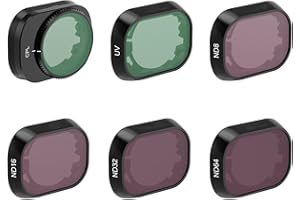 Uvafly Mini 4 Pro ND, set di filtri polarizzatori UV per droni DJI Mini 4 Pro, confezione da 6 (CPL/UV/ND8/ND16/ND32/ND64), versione in plastica