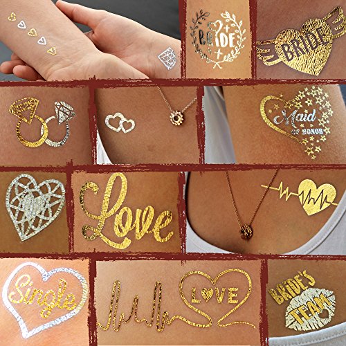 Junggesellinnenabschied Accessoires | Klebetattoos Team Bride Gold | JGA Gadget Set für Frauen – von Ahimsa Glow® - 4