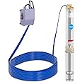 hillvert Submersible Pump Well Water Pump Garden Borehole Submersible Pump 3000L/hr 550W HT-ROBSON-SP550-80 (Max. Head Lift 80m, 2850rpm, Borehole Diameter 100mm)