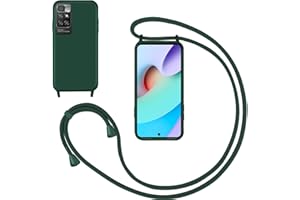 GoodcAcy Handykette Handyhülle für Xiaomi Redmi 10,Smartphone Necklace Hülle mit Band Schutzhülle mit Kette zum umhängen Halskette Flüssig Silikon Case für Xiaomi Redmi 10,Grün