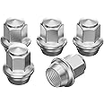 Homvvi Set of 5 Wheel Nuts M12 x 1.5, Solid One-piece Design Chrome Wheel Lug Nuts for Ford Focus Fiesta Alloy Wheels, 19MM Hex Bolt Lug Nuts Anti-rusting Updated