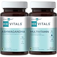 HealthKart Ashwagandha + Multivitamin Pack of 2, 60 Tablet(s)/Pack