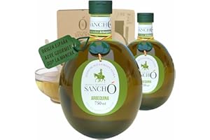 AROMA & TRADITION SANCHO Aceite de Oliva Virgen Extra Arbequina Pack 2x 750ml - AOVE SANCHO Gourmet Suave Aromático Frutal Primera Extracción en Frío Origen España DOP La Mancha Consumo en Crudo - Botella PET Alimentario