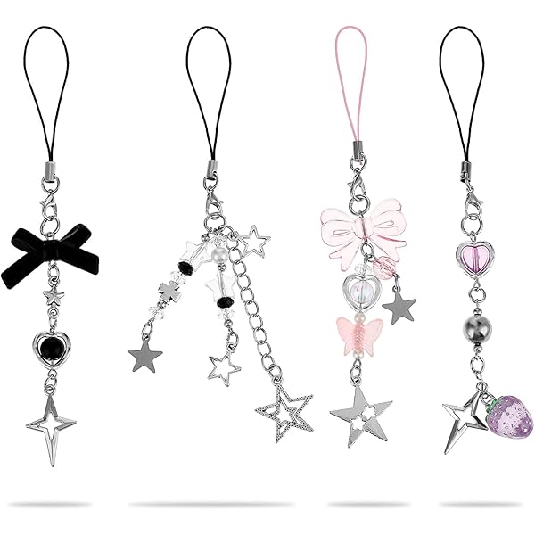 2 Cordini Per Cellulare Con Ciondoli Y2K - Accessori Decorativi Per Telefono, Borse E Portachiavi | Design Colorato E Simpatico - Foto 3