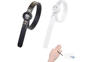 Kare & Kind 2X Strumento di Misura Taglia Anelli – Taglia US 1-17 e Taglia UK A-Z - Misura Accuratamente la Dimensione del Dito - Stampa Trasparente Riutilizzabile con Lente d'Ingrandimento