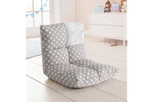 howa 2 in 1 poltrona + divano per bambini – schienale regolabile in 6 posizioni - tela - grigio 8602