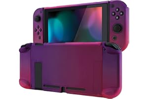 ‎EXTREMERATE eXtremeRate Schutzhülle Kompatibel mit Nintendo Switch Joy Con Konsole, Case Schutzhülle Zubehör trennbare andockbare Hülle für Nintendo Switch(Lila Rosa Rot)