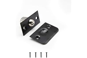 LERANXIN Loquet Porte, Conception de Ressort Acier Inoxydable Loqueteau à Bille, Noir Loquet Porte Interieure, Convient aux Armoires, Bureaux, Portes en Bois