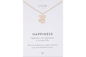 LUUK LIFESTYLE Filigrane Halskette mit Anhänger aus wasserfestem Edelstahl, Geschenk für Frauen, modernes Schmuck Design