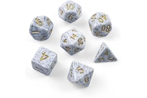 SLAKOZYT Juego de 7 dados poliédricos, dados de poliedro con purpurina DND Dice para mazmorras y dragones RPG MTG DND juego de cartas de mesa (azul moteado)