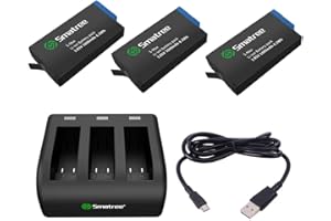 Smatree Batería (Paquete de 3) con Cargador de 3 Canales Compatible con GoPro Hero MAX