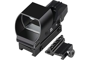 Feyachi RS-20 Viseur Point Rouge 4 Réticule 5 Luminosité Réglages Red Dot Sight Tactique Viser Airsoft avec 45 Support Mount Compatible avec Picatinny 20 mm/22 mm