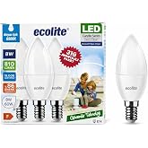 Ecolite 8 W LED Mum Ampul &ndash; E14 Duy, 3'l&uuml; paket, 810 L&uuml;men, 6500K Beyaz Işık, 60W Eşdeğer, Opal Dekoratif Ampul, Dimmerleneme