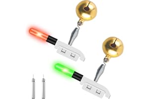 DZAY 2PCS Fishing Rod Light Stick, Fishing Alarm Bell with CR425 Battery, Waterproof Luminous Glow Sticks with Buckle, Led Glow Sticks for Fishing Bite Alarm, Fishing Accessory Fishing Enthusiasts