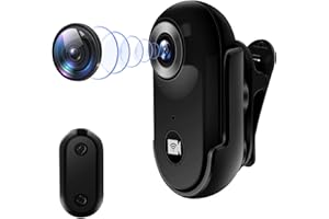 Tebetu Mini telecamera Portatile WiFi, Action Cam 360 Gradi Esterno, Bodycam Cinturone Polizia HD 1080p Microcamera Spia per Moto per Biciclette, polizia, interviste, ecc.