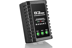 Haisito B3 Promax Lipo Charger for Battery 2S 3S (7.4V, 11.1V), Compact Airsoft Battery Charger (100-240V) for RC Boat Car Quadcopter Drone(black）