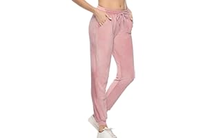 Aottori Pantalon de Sport Femmes en Velour Pantalon de Survêtement avec Poches Sweatpants Jogging Running Fitness Course Casual