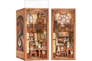 Cutefun Book Nook Kit - DIY Miniature House Kit Adults Bookshelf Decor 3D Wooden Puzzle Decorative Bookends Boonook Music Gifts for Women Puzzle Lovers （The Secret Rhythm）