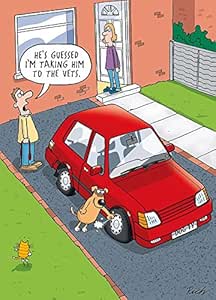 Chien Au Veterinaire Humour Carte De Vœux Joyeux Anniversaire Amazon Fr Fournitures De Bureau