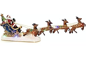 Konstsmide LED Christmas Scene : Santa in Sleigh with Flying Reindeer : Battery : 4205-000
