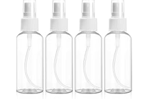 Redamancy 4 Pezzi 50ML Flaconi Spray, Flacone Spray Vuoto, Mini Flaconi Spray da Viaggio Vuoti, Plastica Trasparente Flacone Spray, Portatile Bottiglia Ricaricabile per Liquido Viaggio Cosmetico