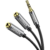 UGREEN Audio Splitter 3,5mm Aux Splitter Verlängerung Kabel für Zwei Kopfhörer, Klinke Splitter kompatibel mit Kopfhörer, Han