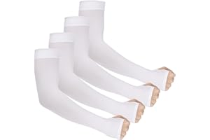 Ouligay 4 pary rękawów chłodzących z ochroną przed promieniowaniem UV, rękaw kompresyjny, UPF 50, rękawy przeciwsłoneczne z otworem na kciuk, osłona tatuażu, sportowy rękaw do jazdy na rowerze, jazdy,