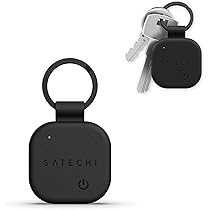 SATECHI FindAll Brillenhoes met Apple Find My, Opvouwbaar Ontwerp, Draadloos Oplaadbaar, Geluidsalarm en Verloren Melding, voor Brillen en XR/AR Brillen, Zwart
