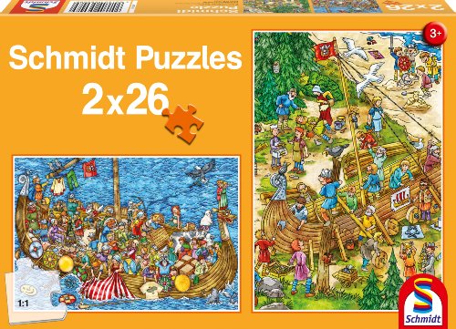 Preisvergleich Produktbild Schmidt Spiele 56008 - Bei den Wikingern, 2 x 26 Teile