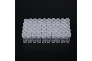 CHICIRIS [Prezent na Boże Narodzenie] pojemniki na próbki, 50 sztuk, 5 ml, butelki z próbkami, z tworzywa sztucznego, do przechowywania, z pokrywką, do eksperymentu naukowego, szkoły