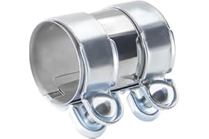 BEASAFY Auspuffschelle Rohrverbinder Doppelschelle, Ø60mm/L: 95mm Auspuffschelle Edelstahl, Auspuff Rohrverbinder Einsatz in Abgasanlagen von Gebäuden in der Automobilindustrie