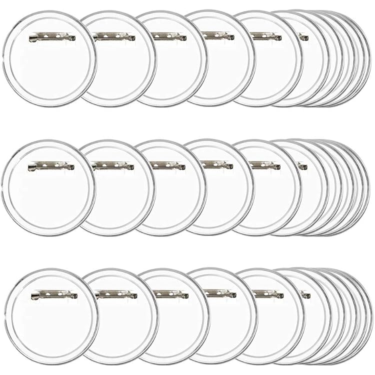 32 Stück DIY Buttons Selbst Gestalten – Transparent, 58 Mm, Mit Sicherheitsnadel, Ohne Maschine