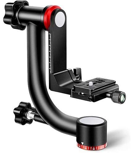 Tête de trépied à cardan ARTCISE, têtes Robustes avec Plaque de dégagement Rapide Standard 1/4 '' et Niveau à Bulle pour trépied d'appareil Photo Reflex numérique, Charge maximale 20KG/44LBS