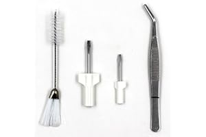 JUPSK Sewing Machine Overlock/Sergers Service Kit - Angled Tweezer, Screwdrivers, Cleaning Brush Double Headed - Repair & Cleaning Sewing Supplies