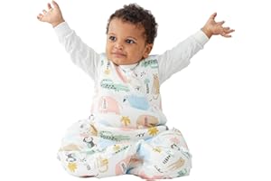 Duomiaomiao Baby Sleeping Bag 1.5 Tog, 100% Cotton Baby Wearable Blanket, Unisex Sleep Sack for Girl Boy 12-24m
