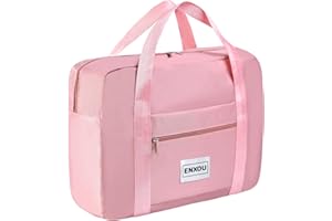 Cabin Bag ENXOU Underseat Foldable Travel Duffel Bag Lightweight Waterproof Carry on Luggage Bags Sports Gym Bag for Women Men Pink