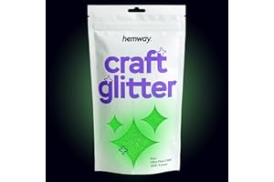 Hemway Glow in the Dark - Green - Glitter for Arts Crafts Tumblers Paper Glass Decorations DIY Projects - 1/128" 0.008" 0.2MM - 100g/3.4oz