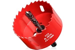 ITOOLFIRM Seghe a tazza di diametro 70 mm con punta di centraggio, dimensione trapano a tazza in metallo bimetallico, trapano a corona per legno, cartongesso, plastica e cartongesso