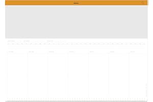 RHODIA 194042C - Sottomano Settimanale telato - A2 59,4x42 cm - 30 FOGLI Staccabili 80g/m - supporto per Tastiera/Mouse e Strumento di Organizzazione e Gestione del Tempo - Collezione Rhodiatime
